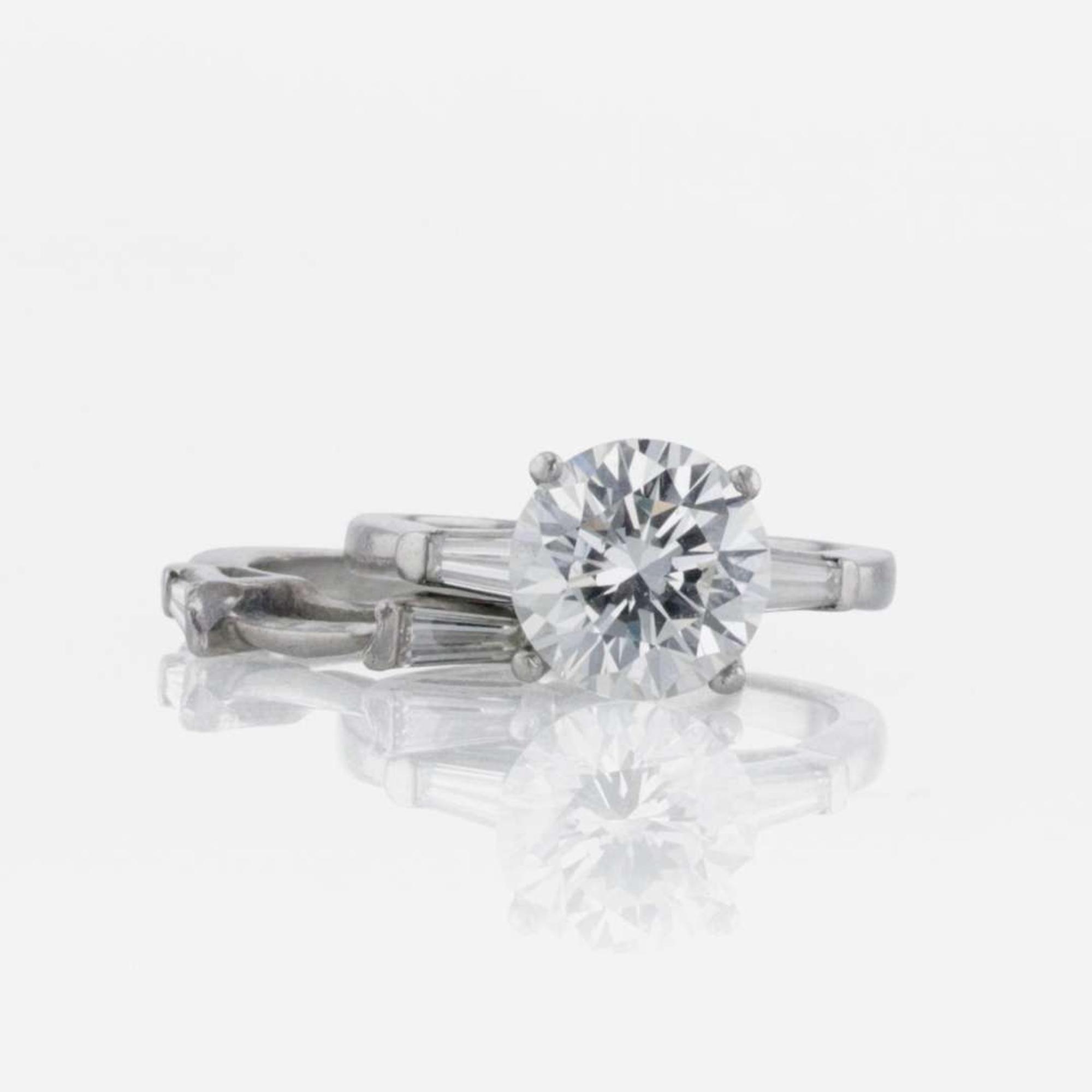 A Platinum and Diamond Ring 3.23 Carat Round Brilliant Diamond, GIA Certified