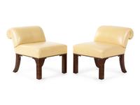 A Pair of Chinese Chippendale Style Mahogany Stools