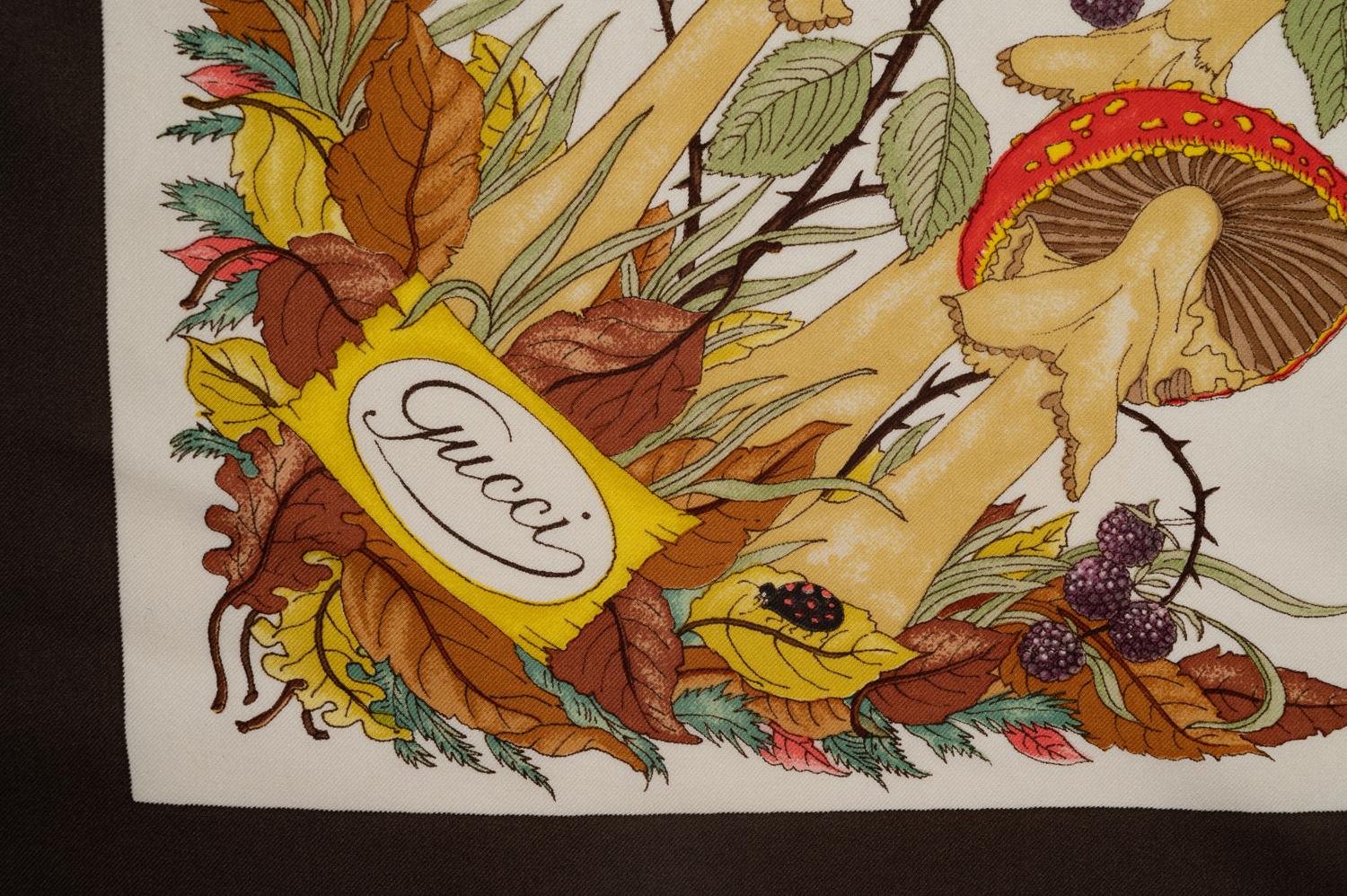 Four Silk Scarves: Two Hermès and Two Gucci