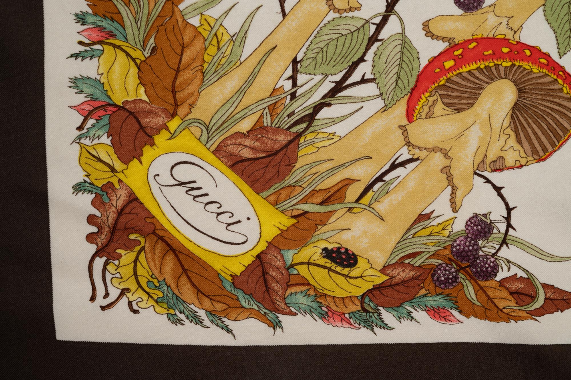 Four Silk Scarves: Two Hermès and Two Gucci