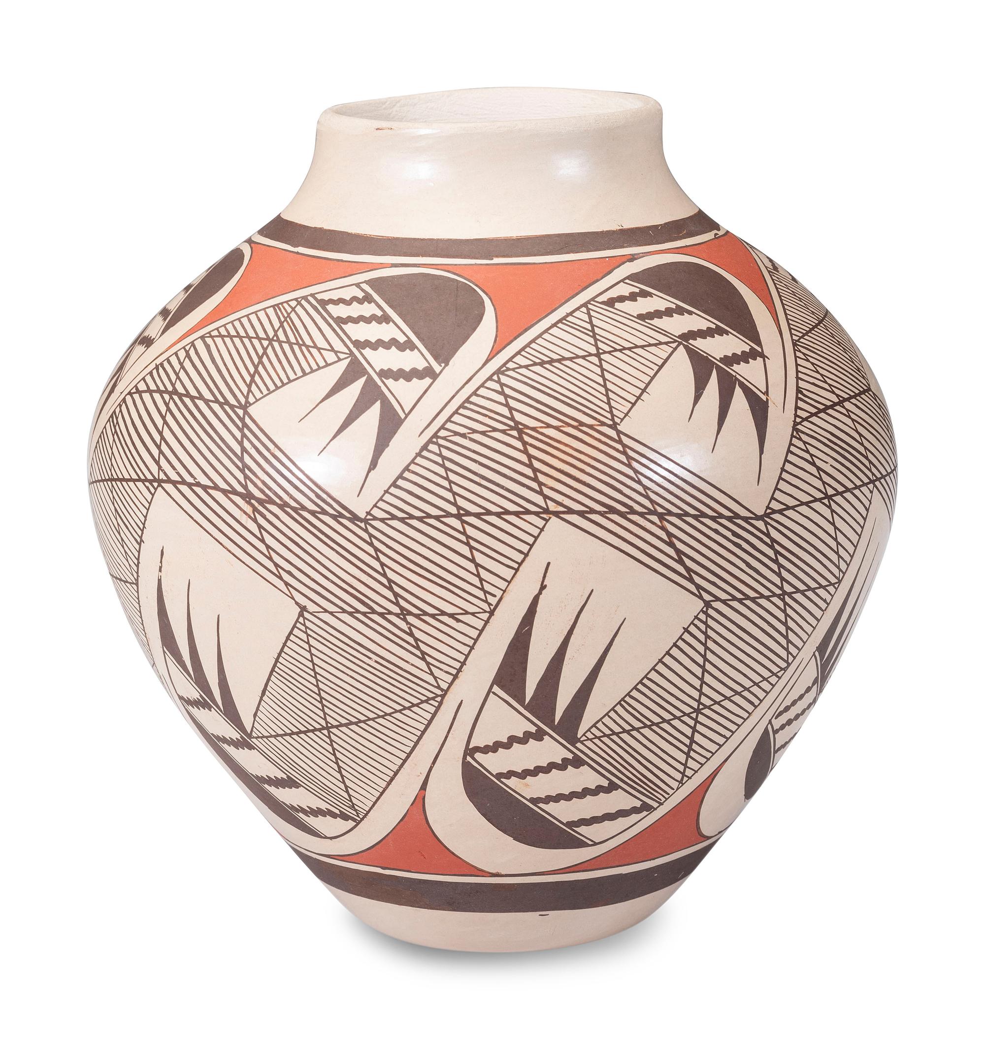 Polychrome Pottery Jar, with Migration Pattern