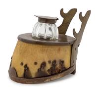 A Victorian Bronze Mounted Hoof-Form Inkwell