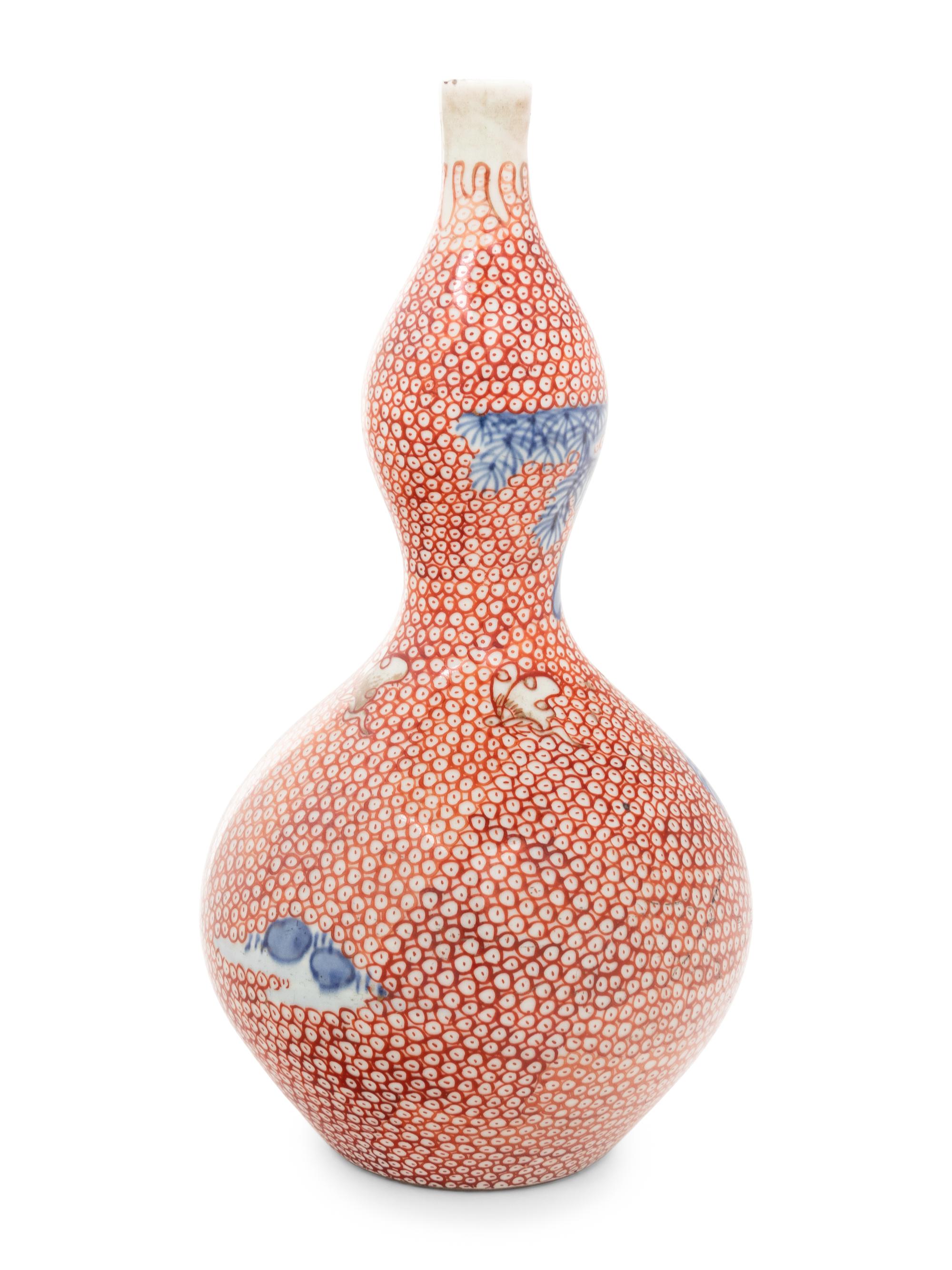 A Japanese Arita Porcelain Gourd-Form Vase