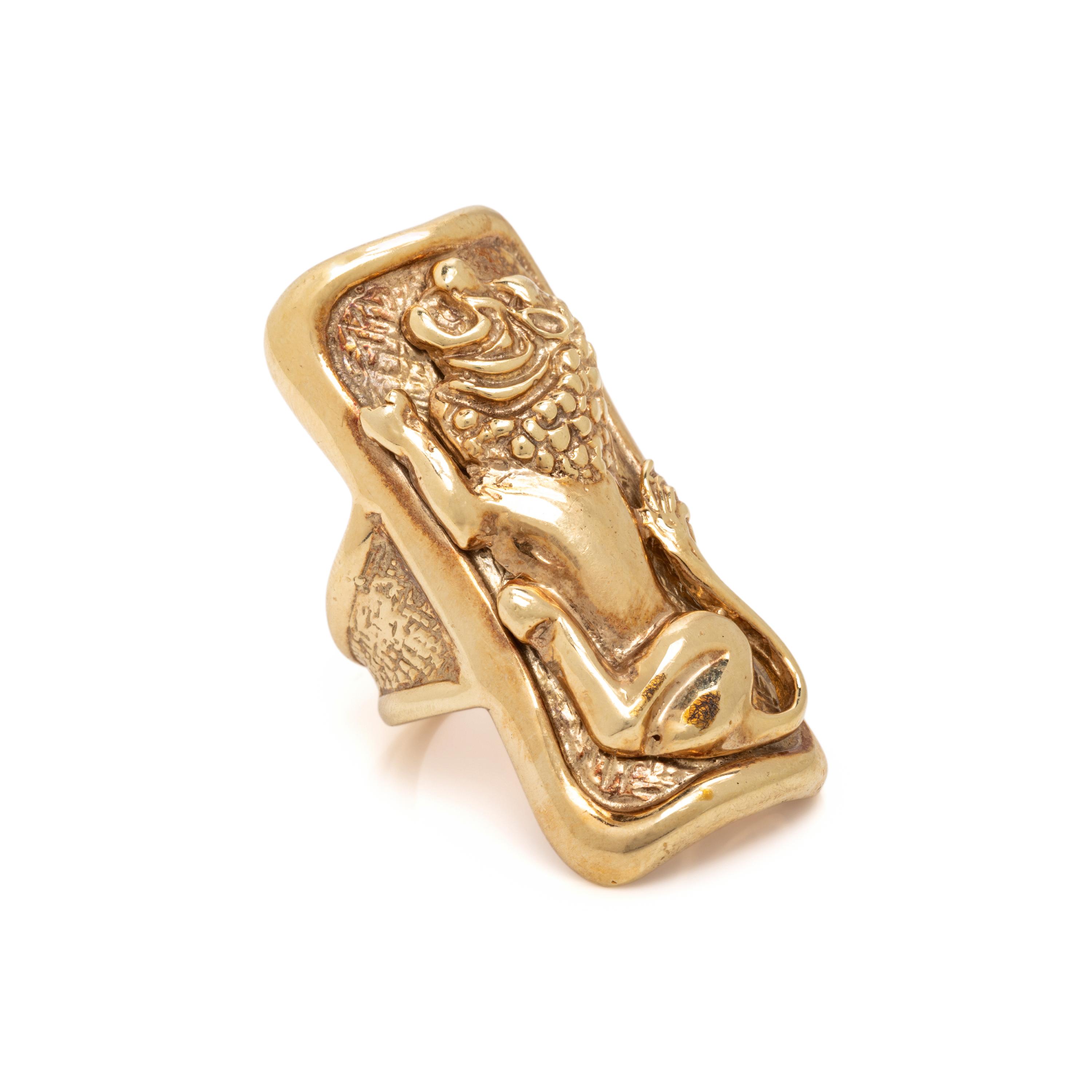 Yellow Gold Lion Ring