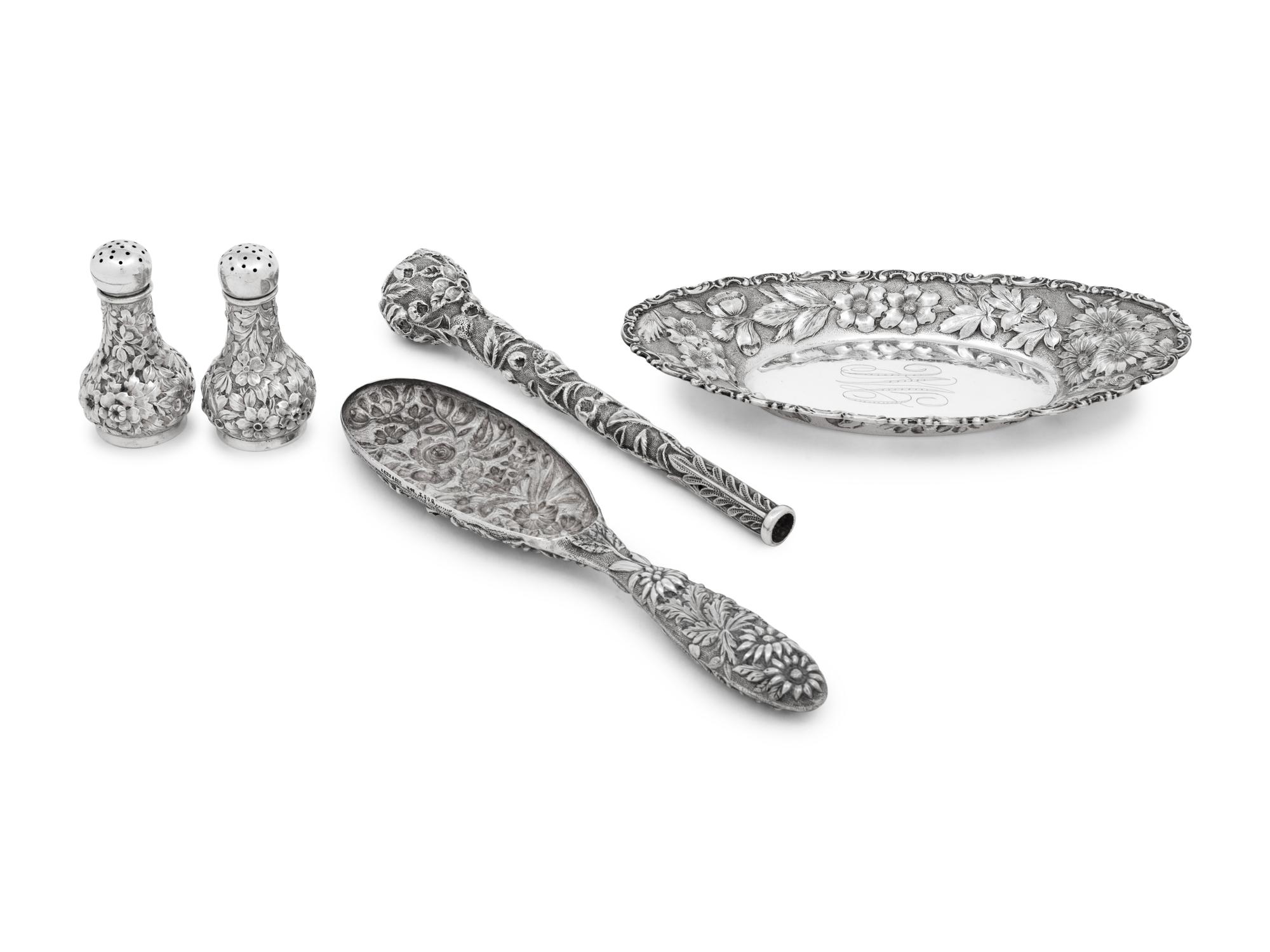 A Group of American Silver Repoussé Articles