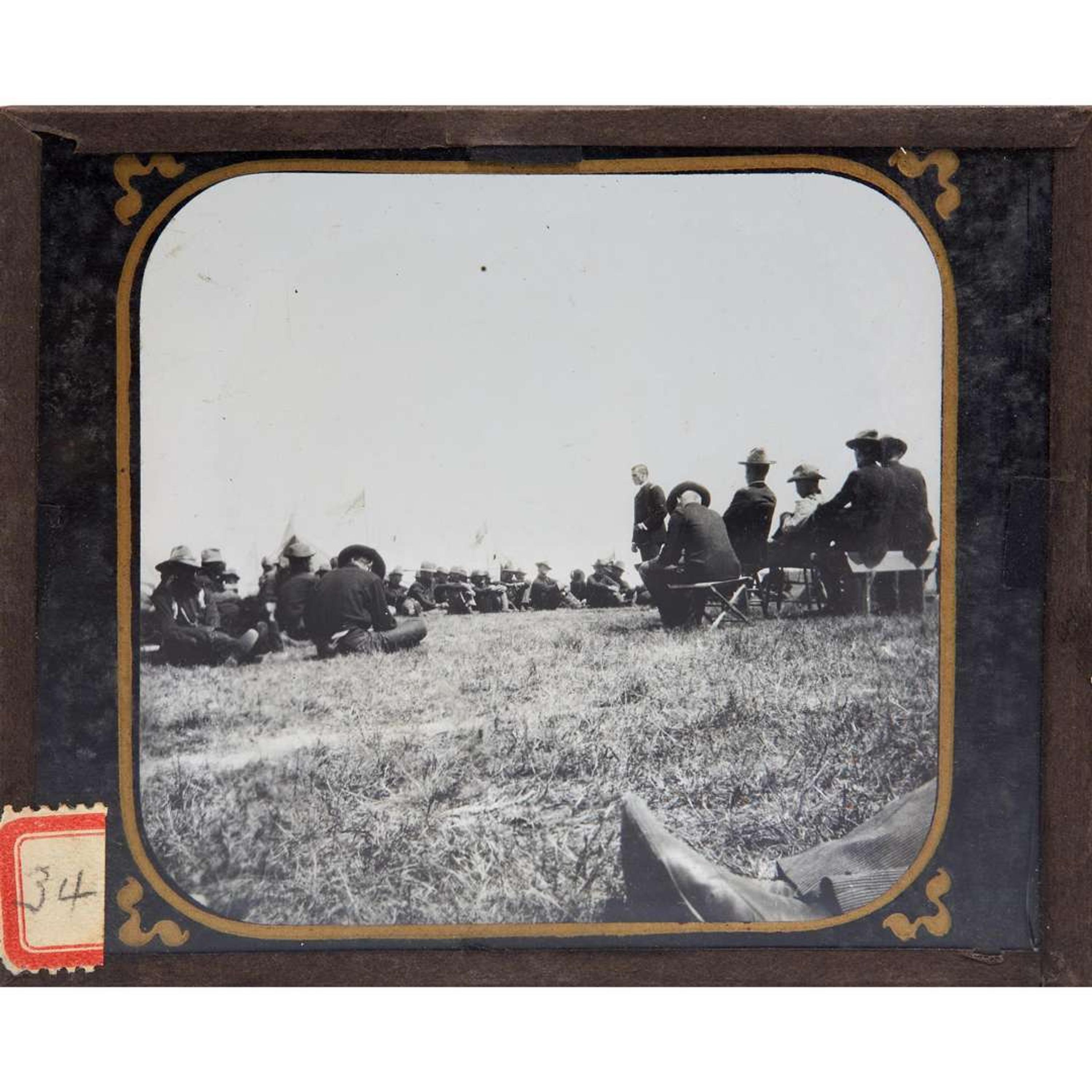 [Americana] [Rough Riders] Collection of 54 Photographic Glass Lantern Slides
