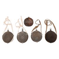 Five Civil War Era Canteens, Four US with Maker's Marks