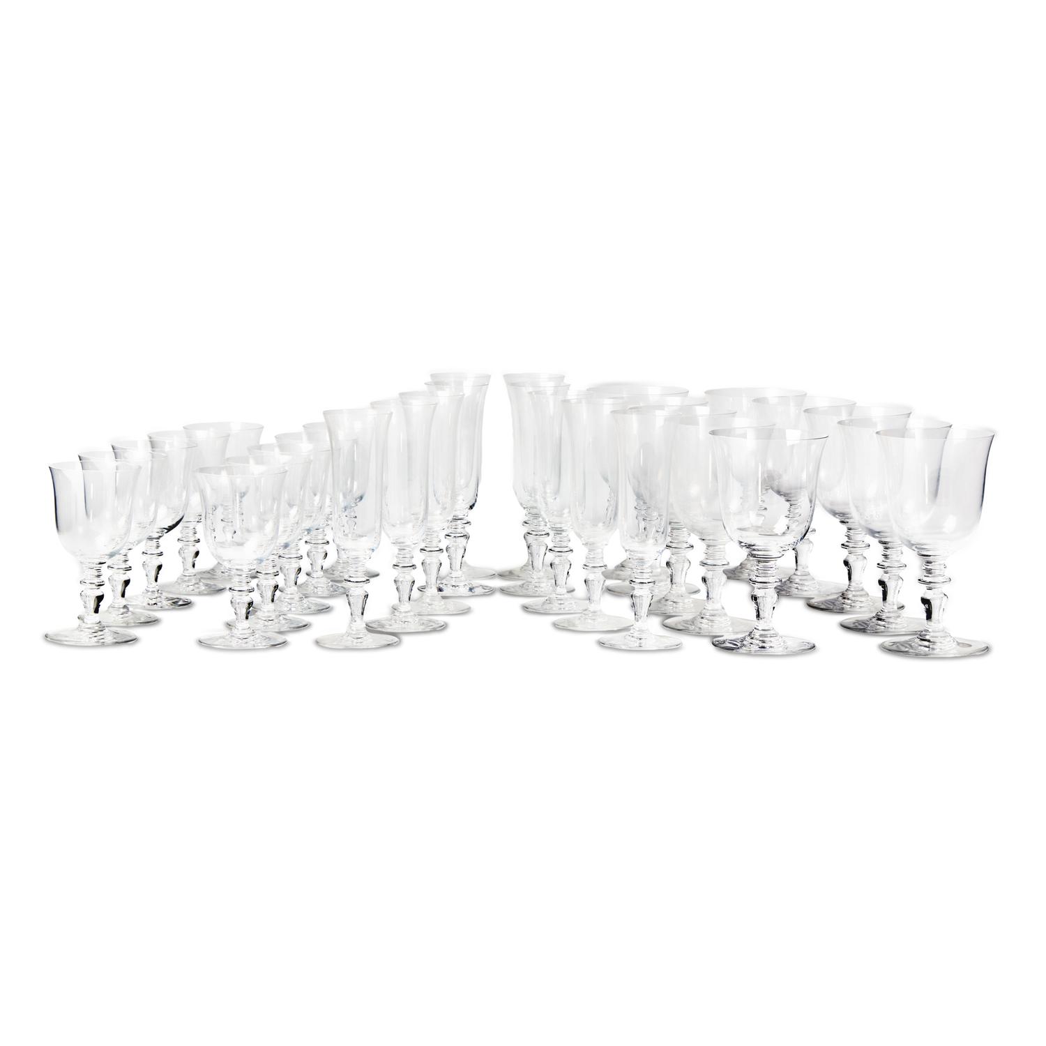 A Baccarat Glass Stemware Service