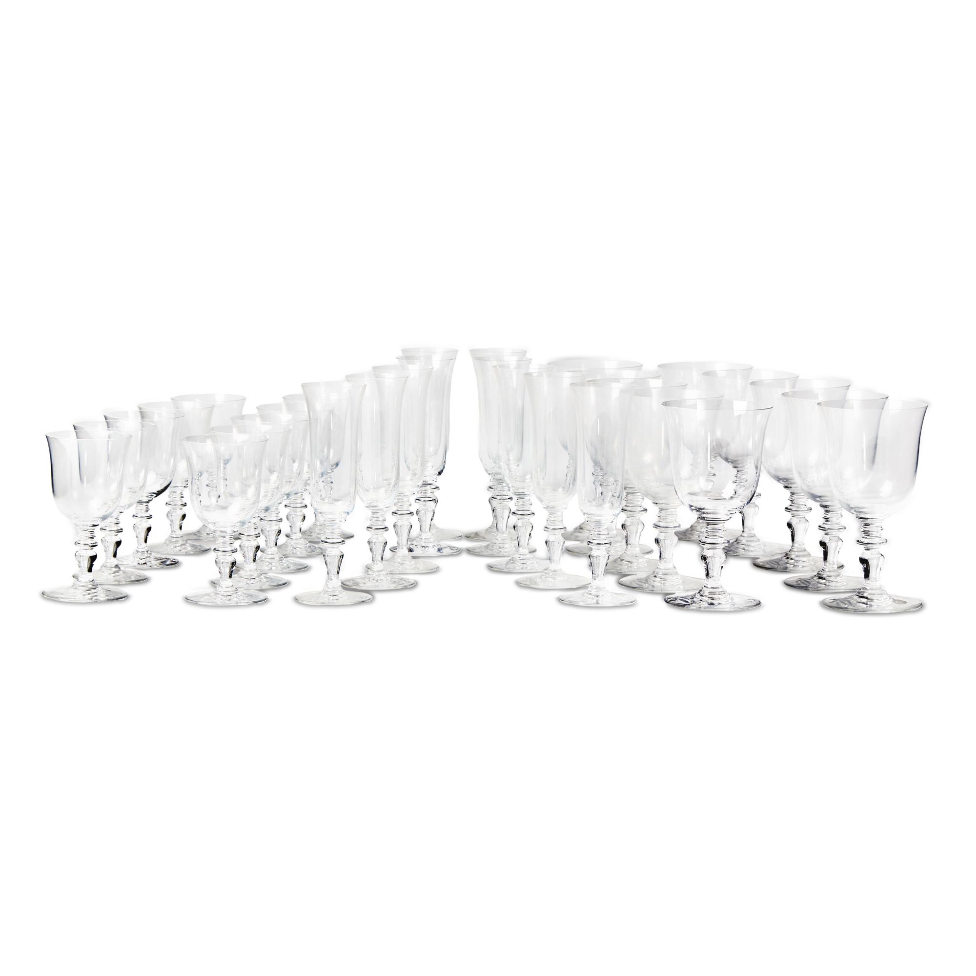 A Baccarat Glass Stemware Service