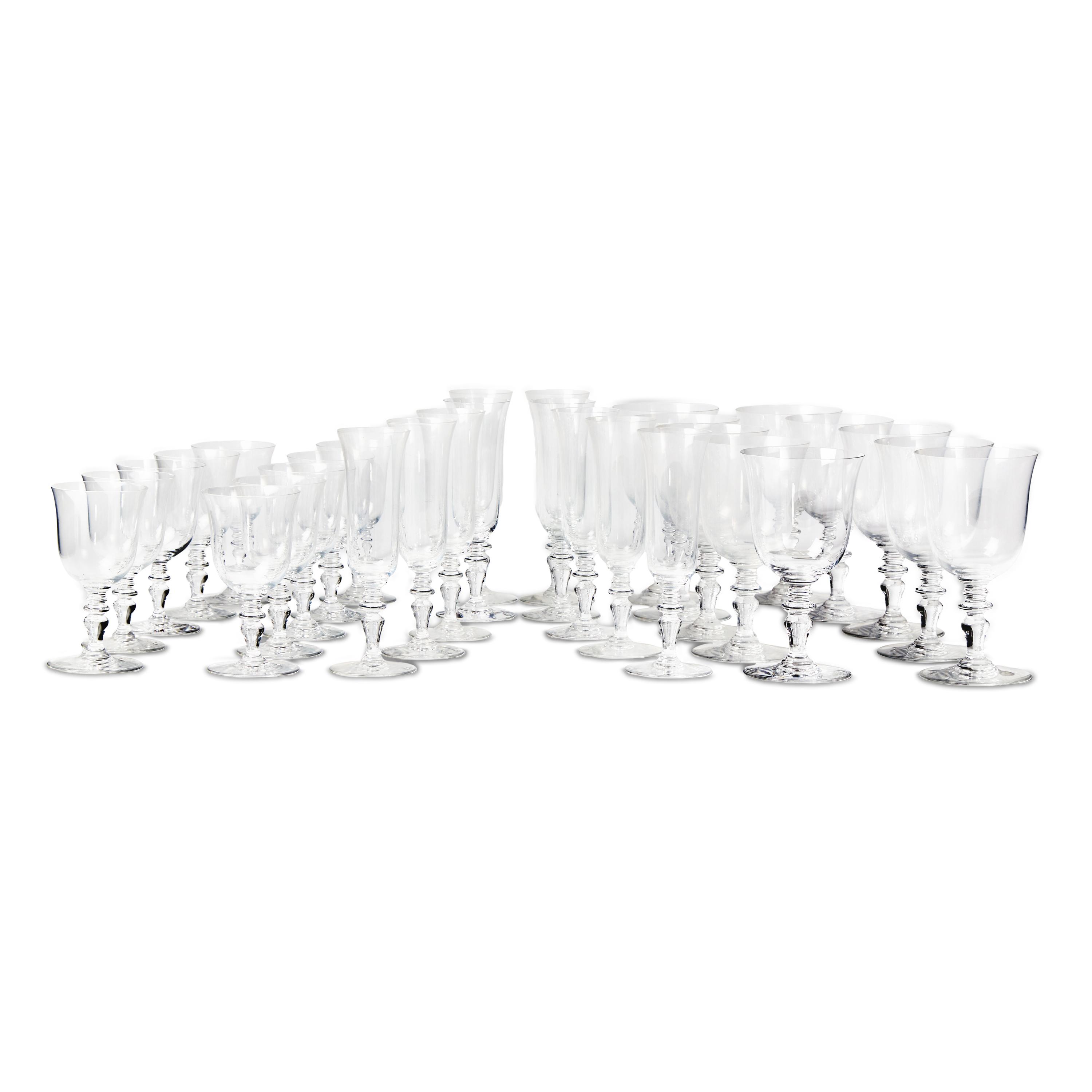 A Baccarat Glass Stemware Service