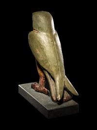 An Egyptian Painted Wood Falcon