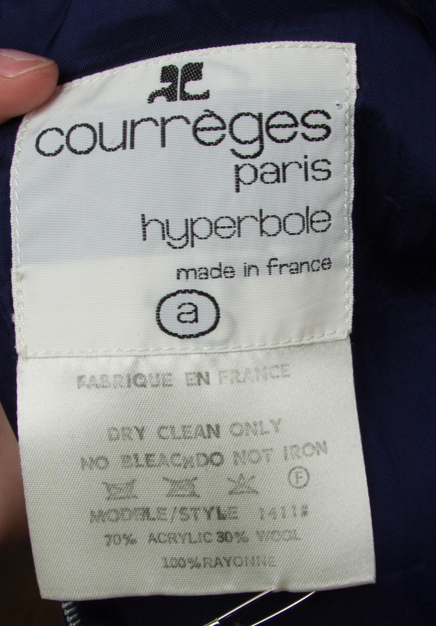 A Group of Three Courreges Skirts, Mint and navy, Size A, blue Size B.