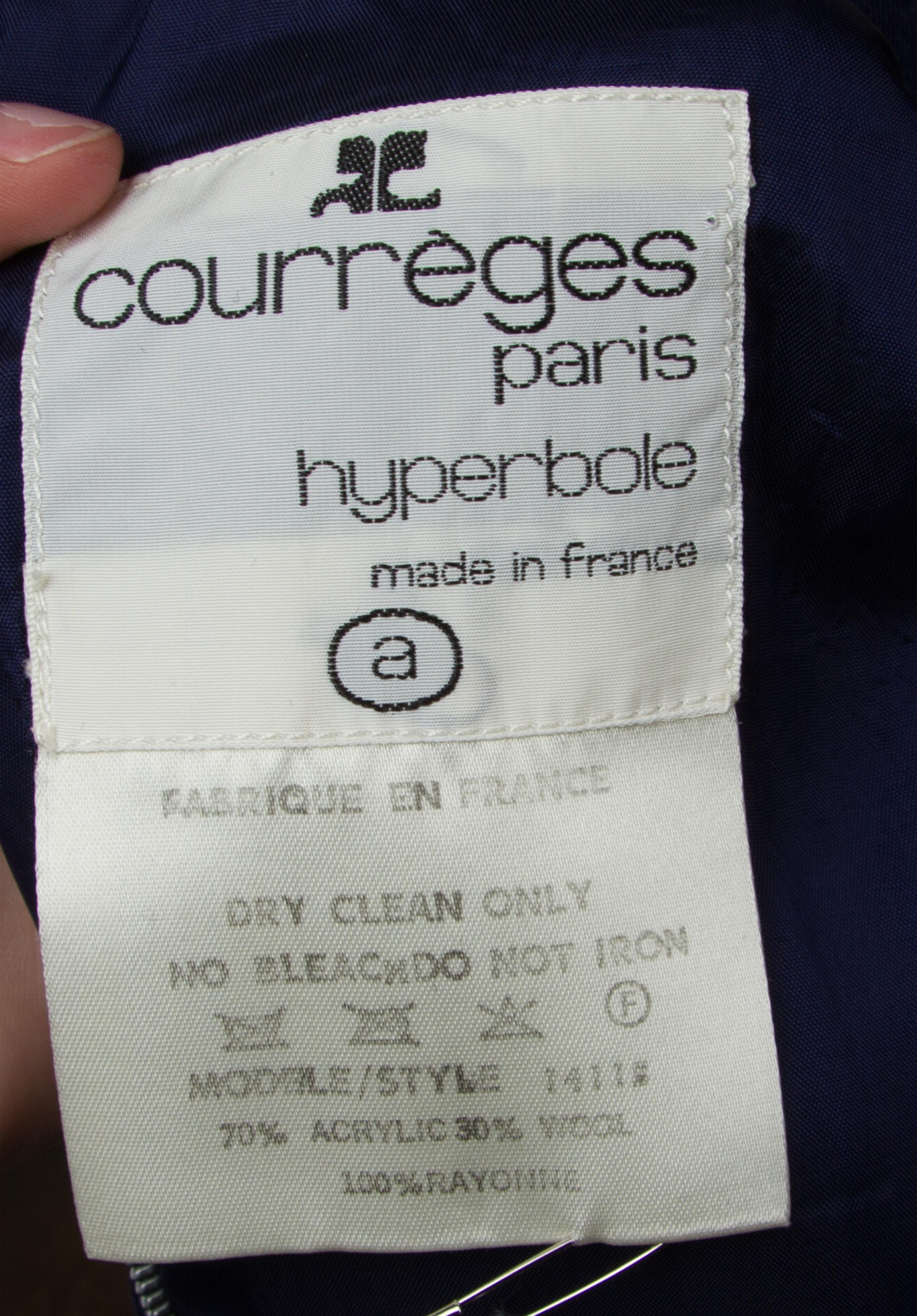 A Group of Three Courreges Skirts, Mint and navy, Size A, blue Size B.
