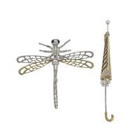 BICOLOR GOLD AND DIAMOND BROOCHES