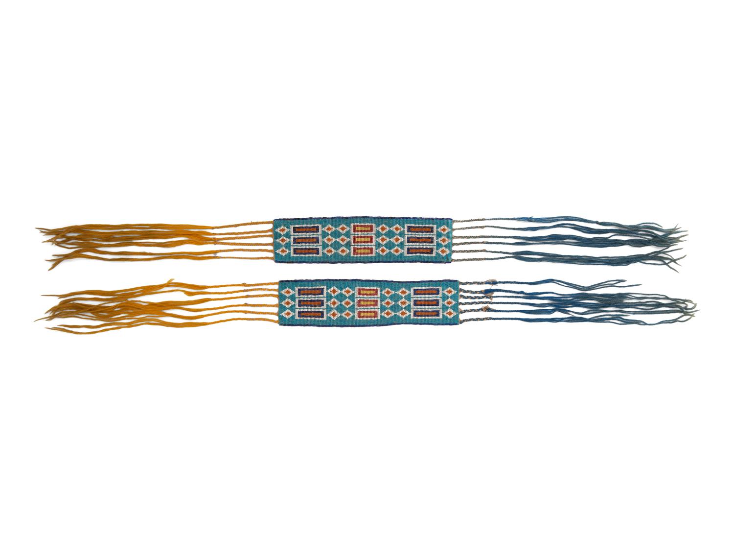 Pair of Potawatomi Loom Beaded Garters