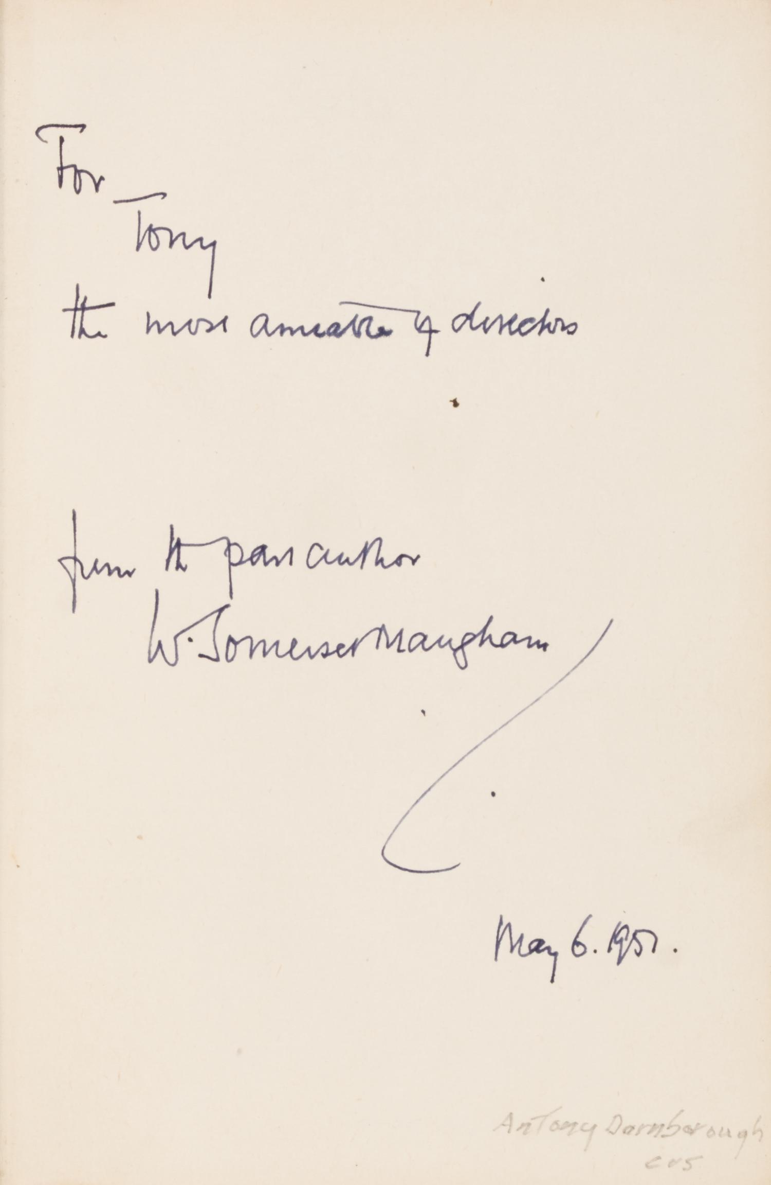 [Literature] Maugham, W. Somerset. Pair of Inscribed Titles
