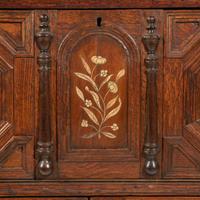 Two James II style inlaid walnut cupboards, late 19th / early 20th century, partially incorporating 17th-century elements