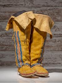 Comanche Beaded Hide Boot Mocassins