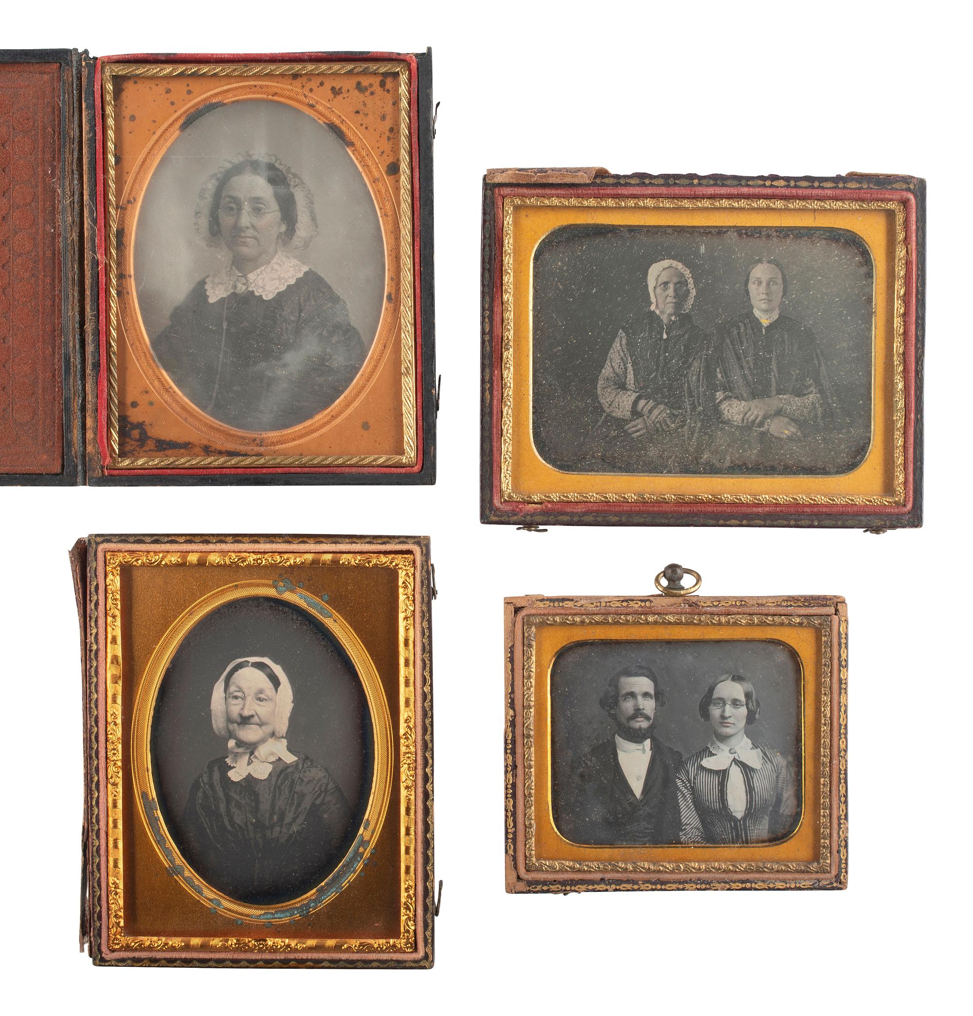 [EARLY PHOTOGRAPHY]. A group of 23 daguerreotype portraits of subjects of varying ages wearing eyeglasses, including: