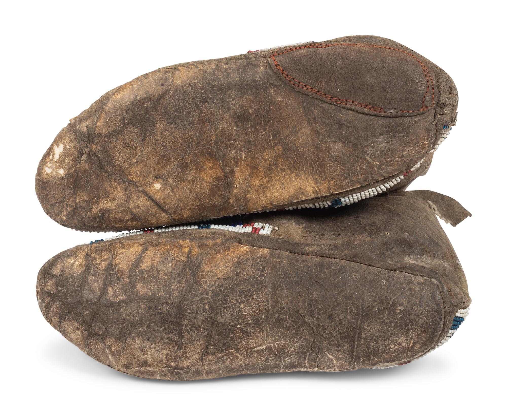 Northern Plains Beaded Hide Moccasins