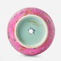 A Chinese pink-ground "Butterflies" vase 胭脂地蝴蝶瓶 19th century ????