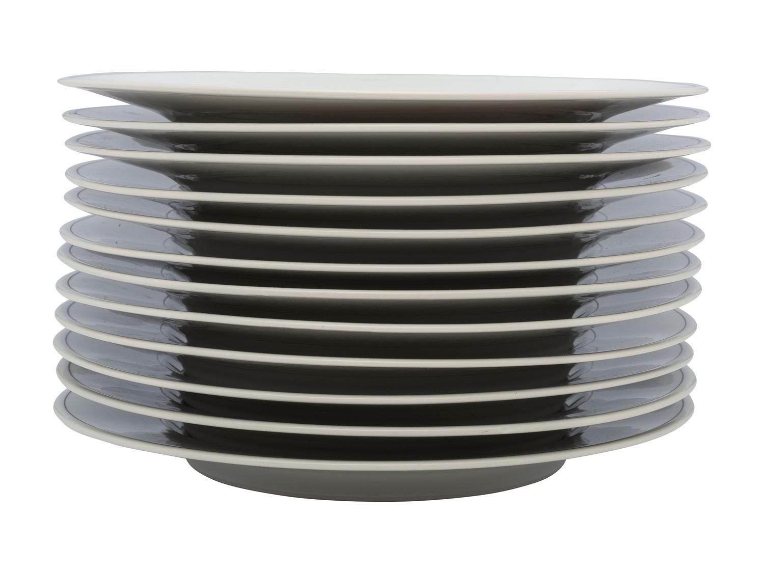 A Set of Twelve French Porcelain Bistro Plates in the Equestrian Taste