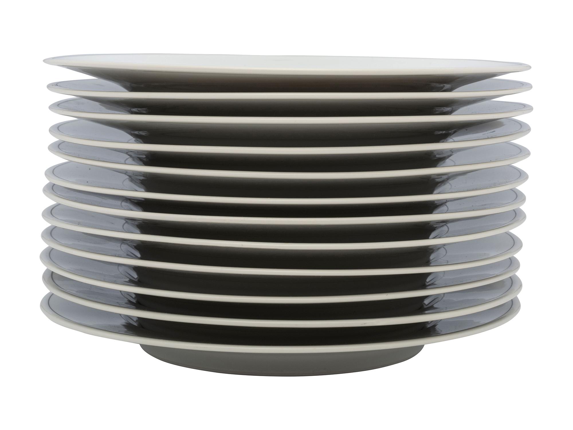A Set of Twelve French Porcelain Bistro Plates in the Equestrian Taste