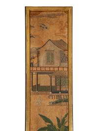 A Chinese Wallpaper Panel in a Giltwood Frame