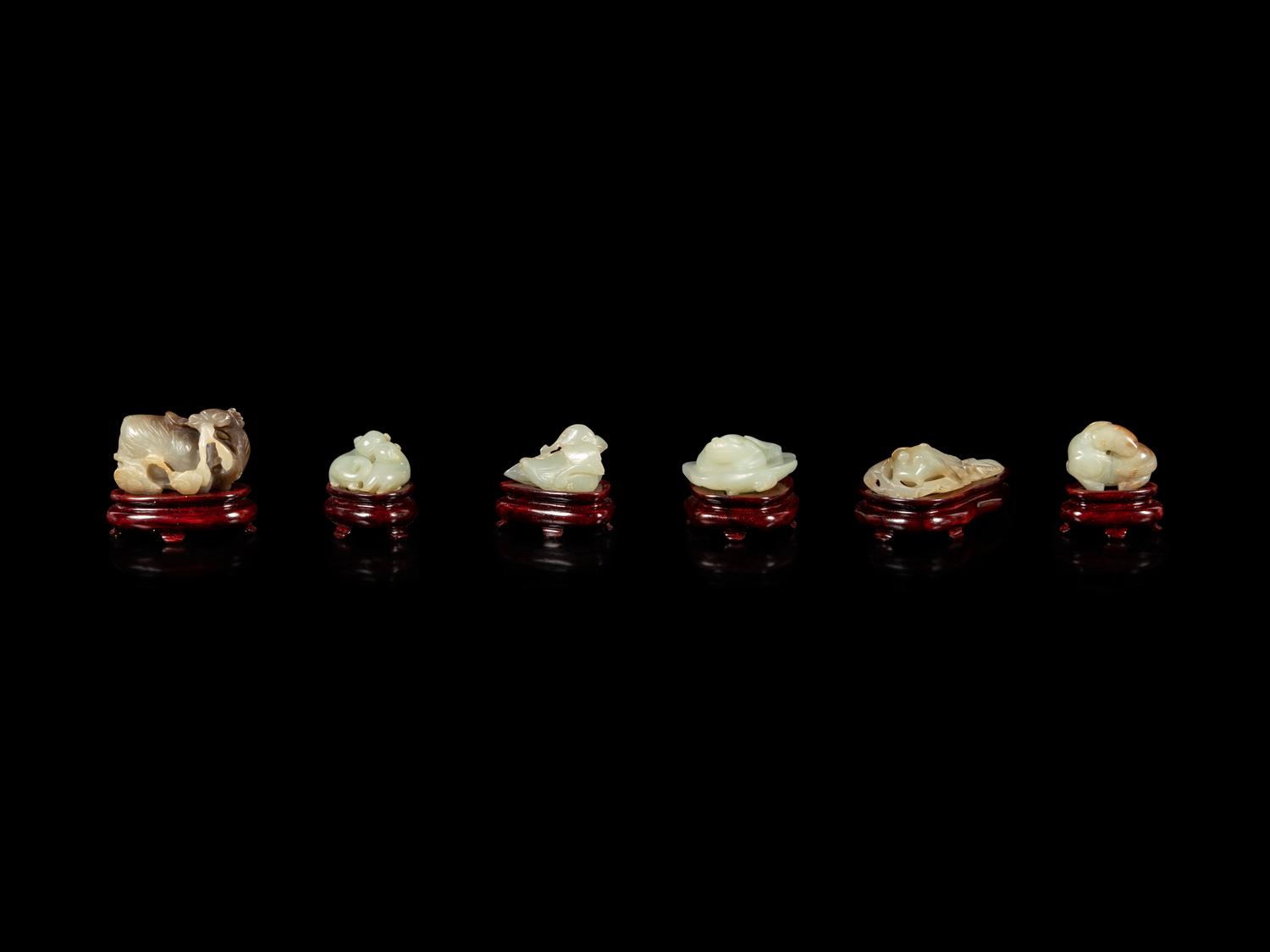 Six Chinese Jade Carvings of Animals