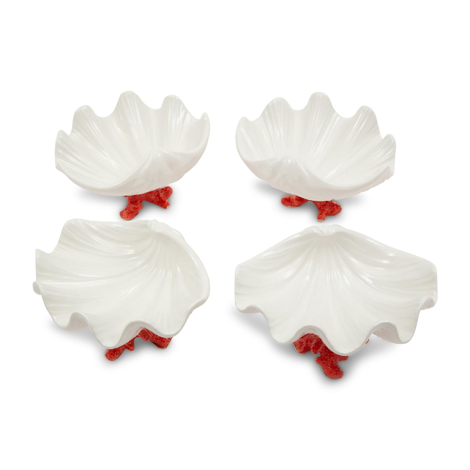 A Group of Nine Red Coral-Form Decorative Objects
