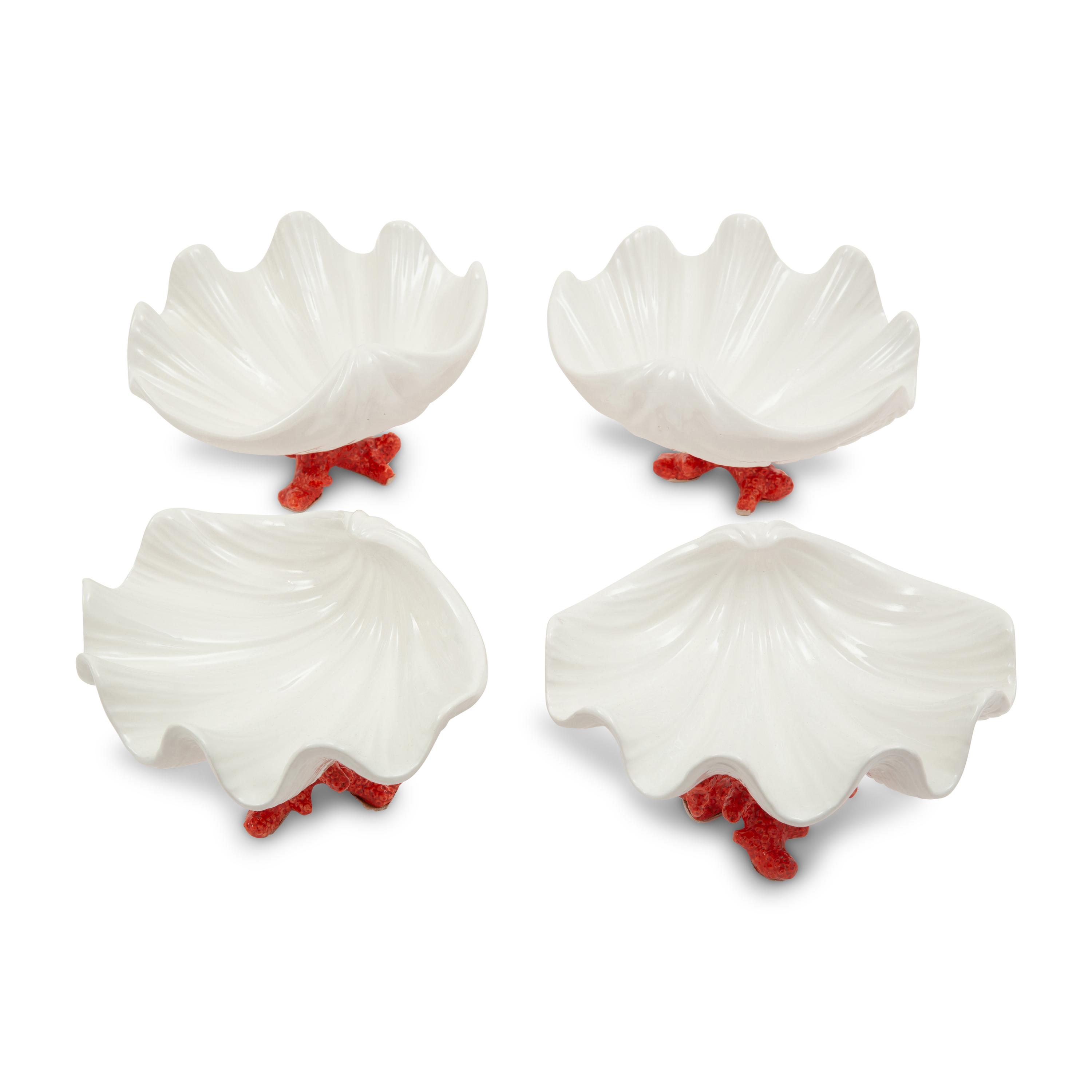 A Group of Nine Red Coral-Form Decorative Objects