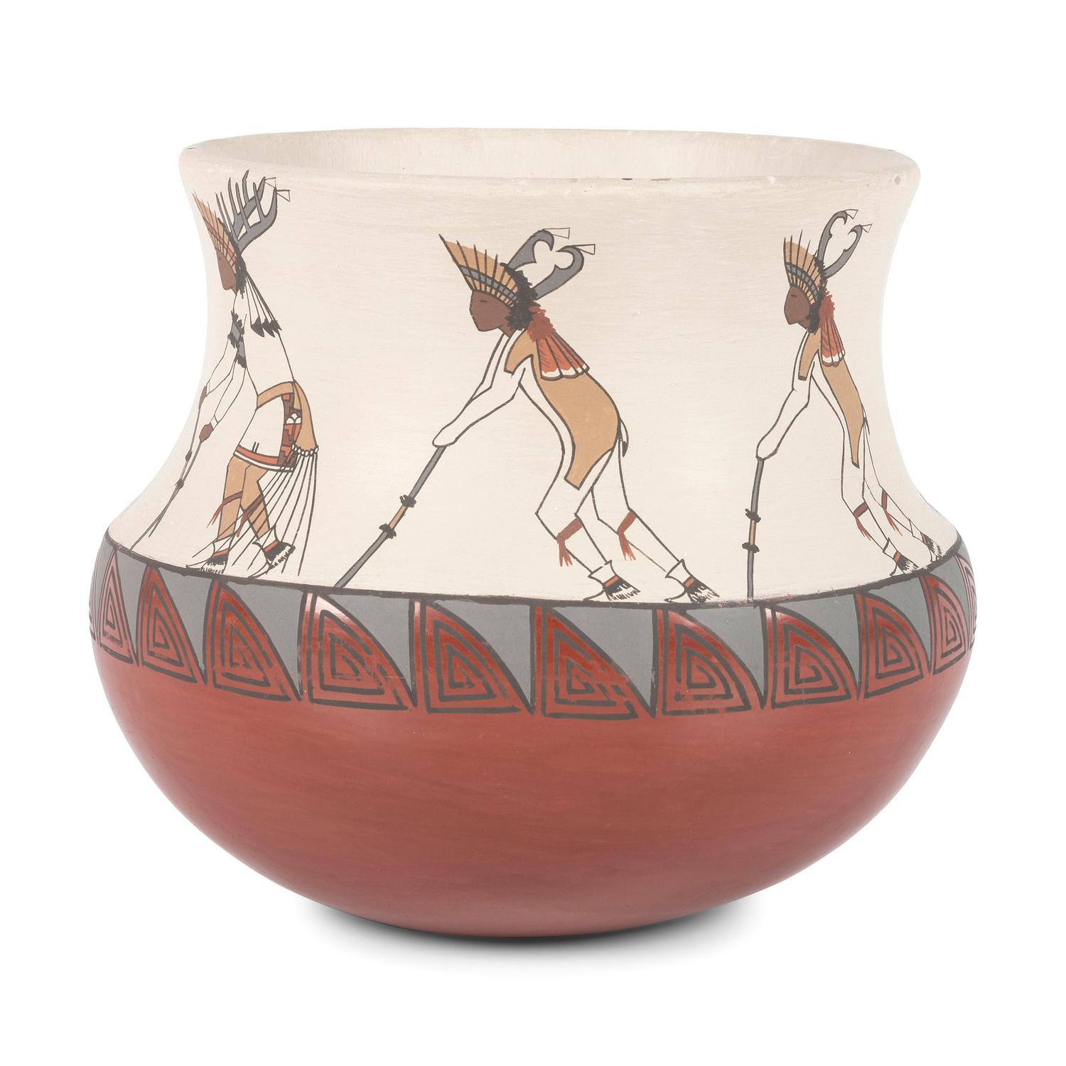 Pottery Jar, with Painted Figures
