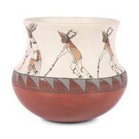 Pottery Jar, with Painted Figures
