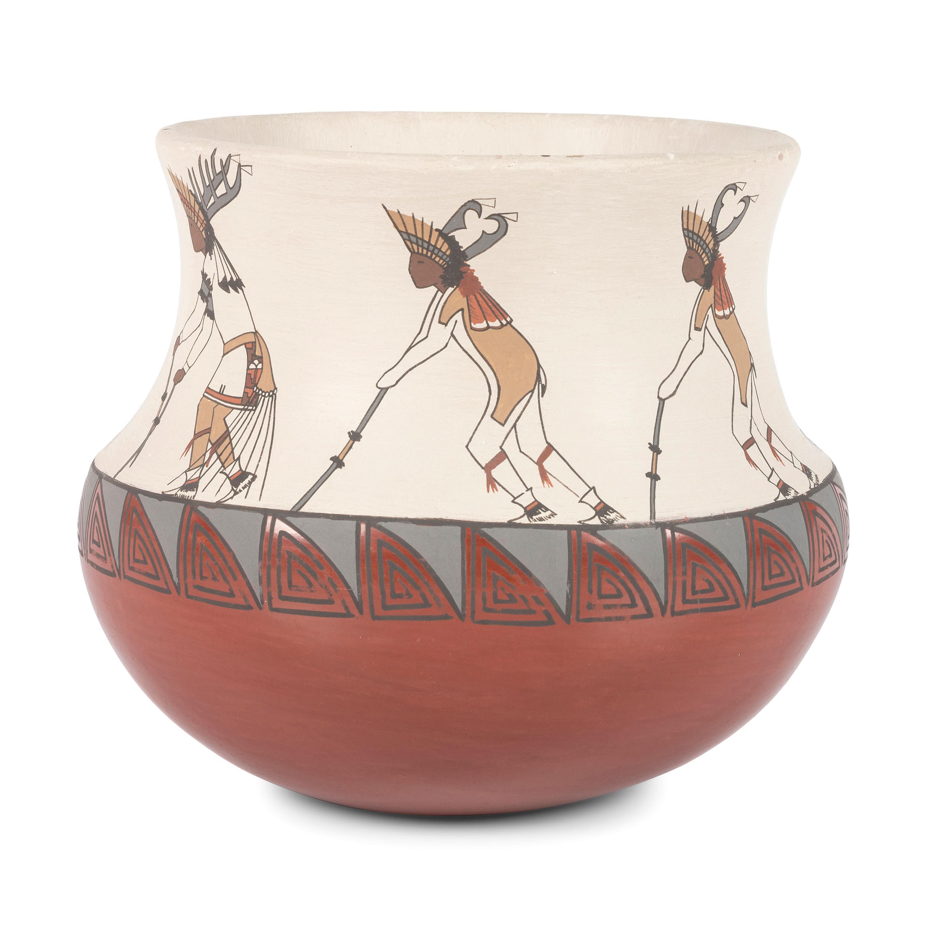 Pottery Jar, with Painted Figures