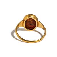 A Roman Carnelian Ring Stone with a Portrait Head of the God Cronus — Set in a gold ring