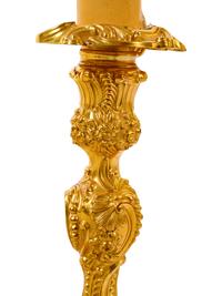 A Louis XV Style Gilt Bronze Candlestick Mounted as a Lamp