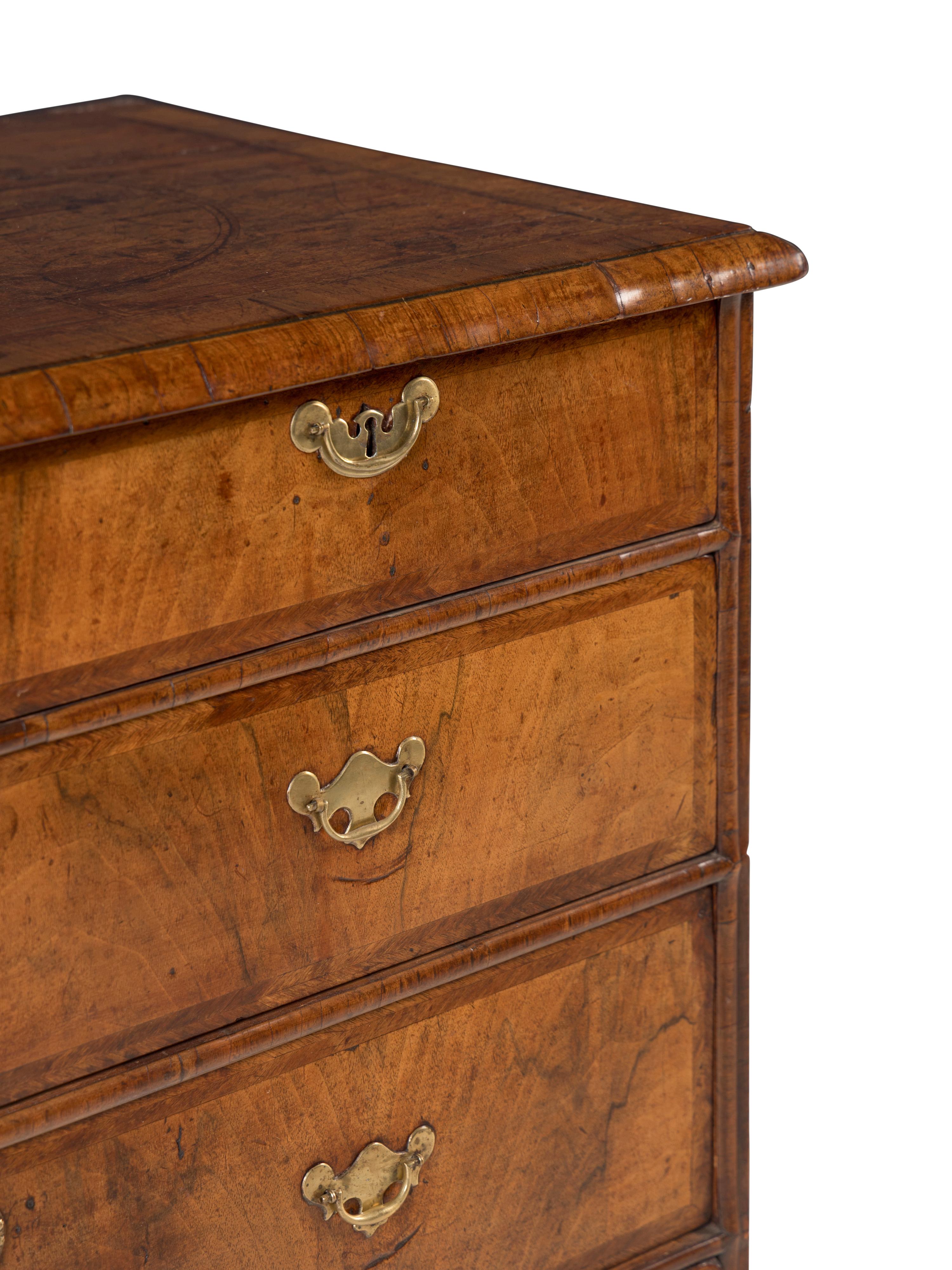 A William and Mary Walnut Chest of Drawers