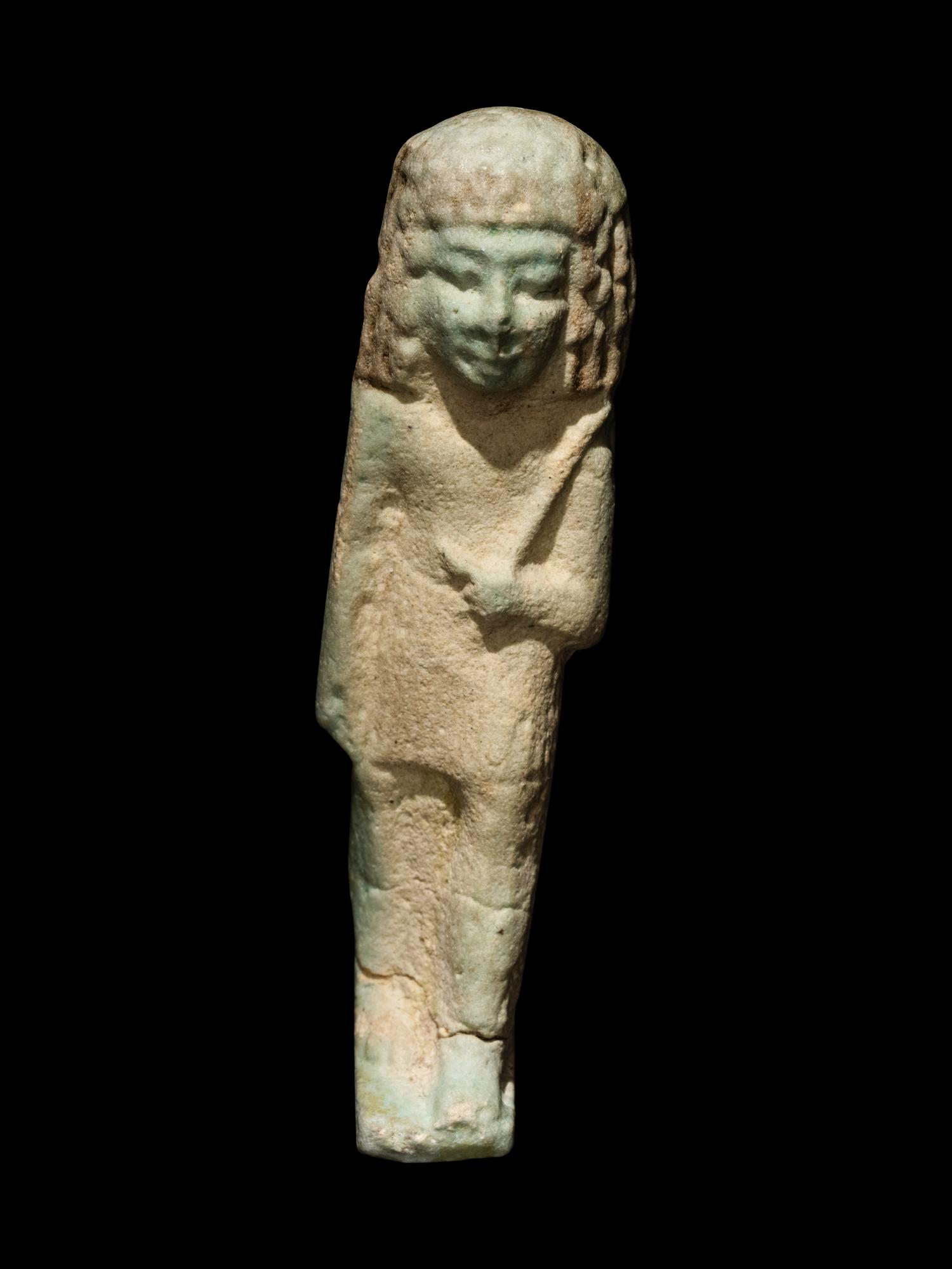 An Egyptian Faience Ushabti of an Overseer