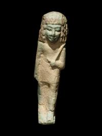 An Egyptian Faience Ushabti of an Overseer