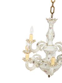 A Lindner Kueps Bavaria San Souci Porcelain Nine-Light Chandelier