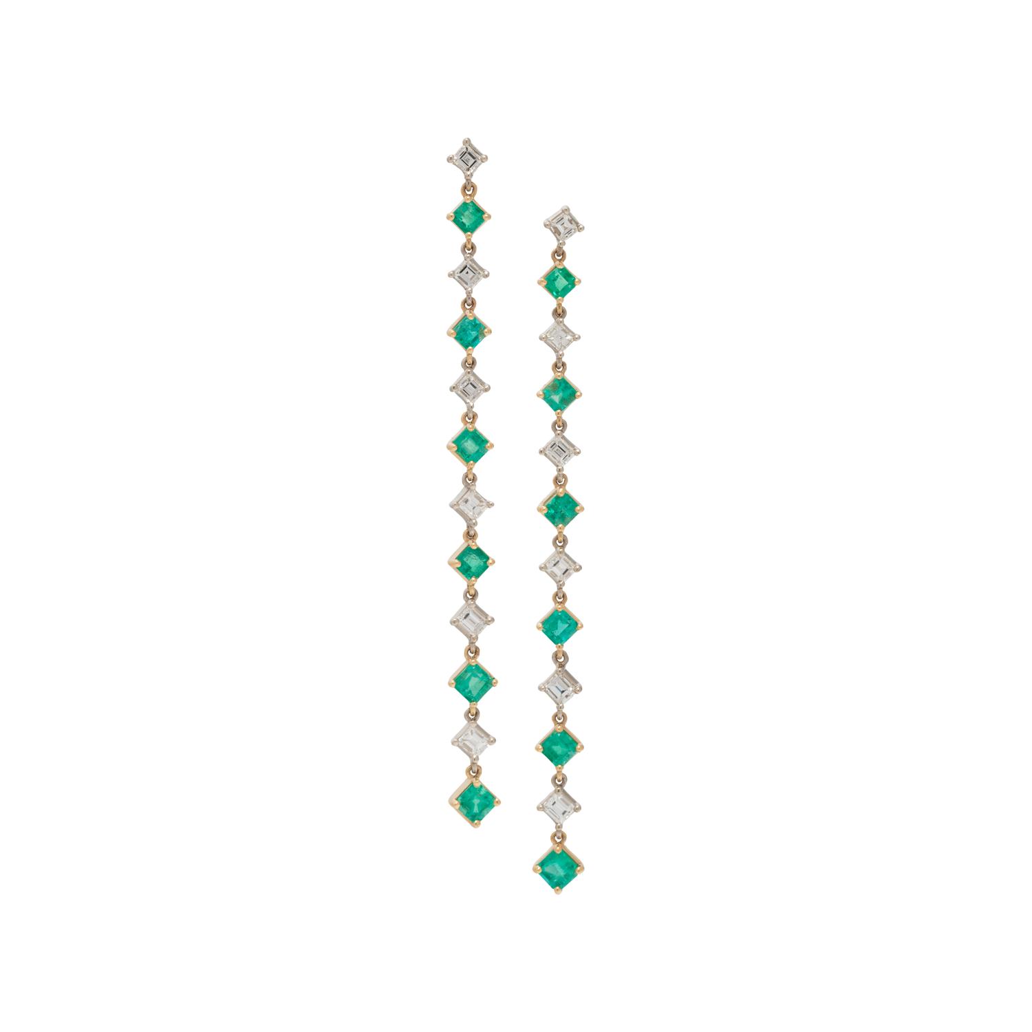 EMERALD AND DIAMOND EARRINGS