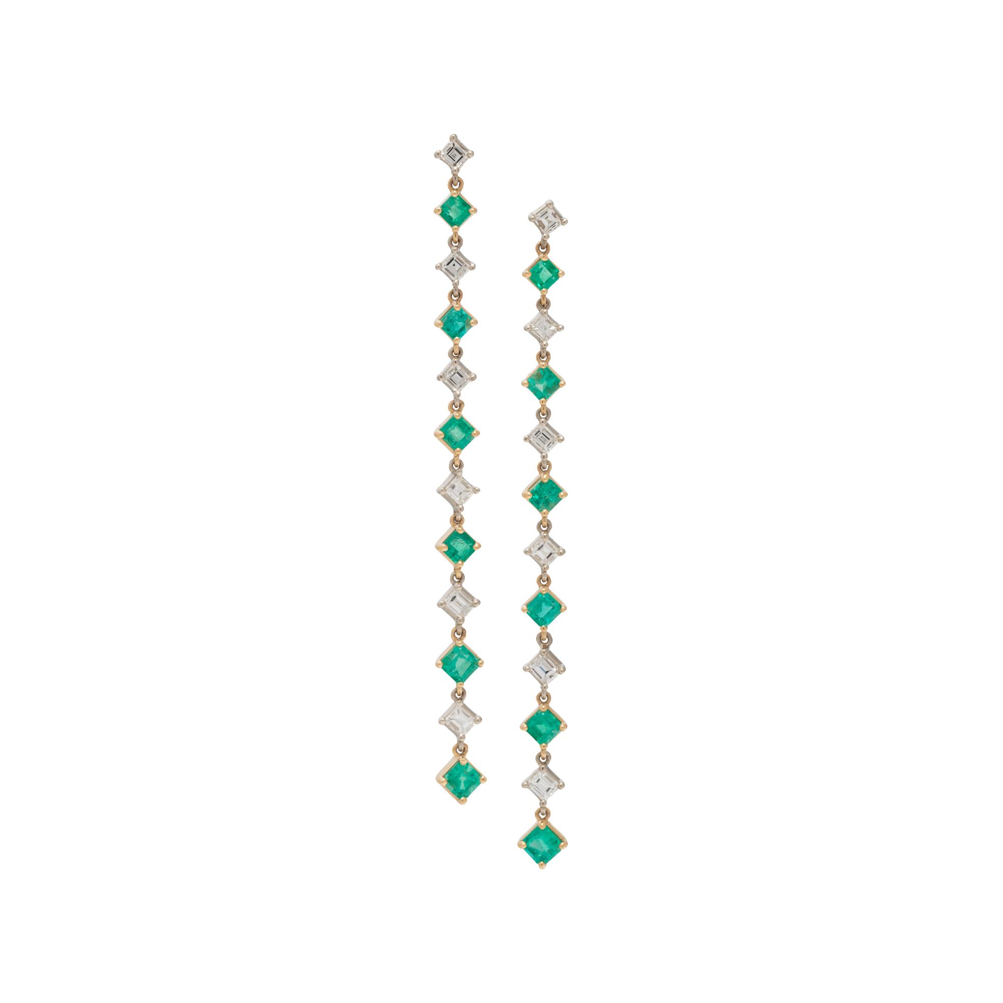 EMERALD AND DIAMOND EARRINGS