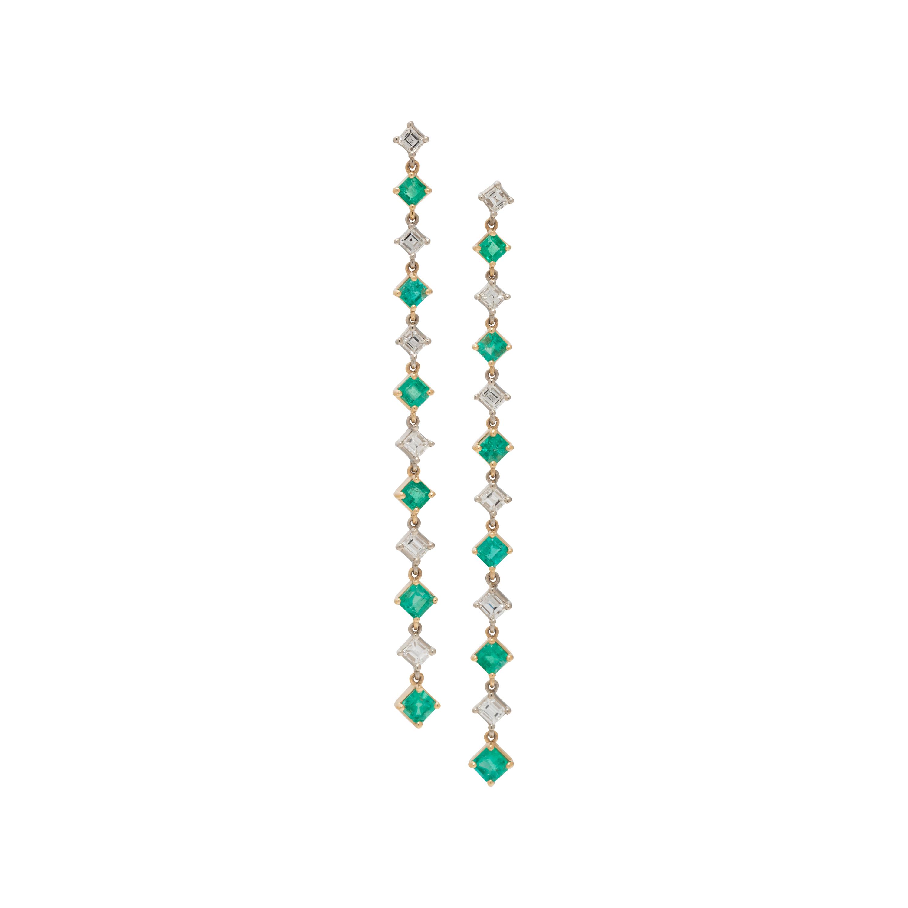 EMERALD AND DIAMOND EARRINGS