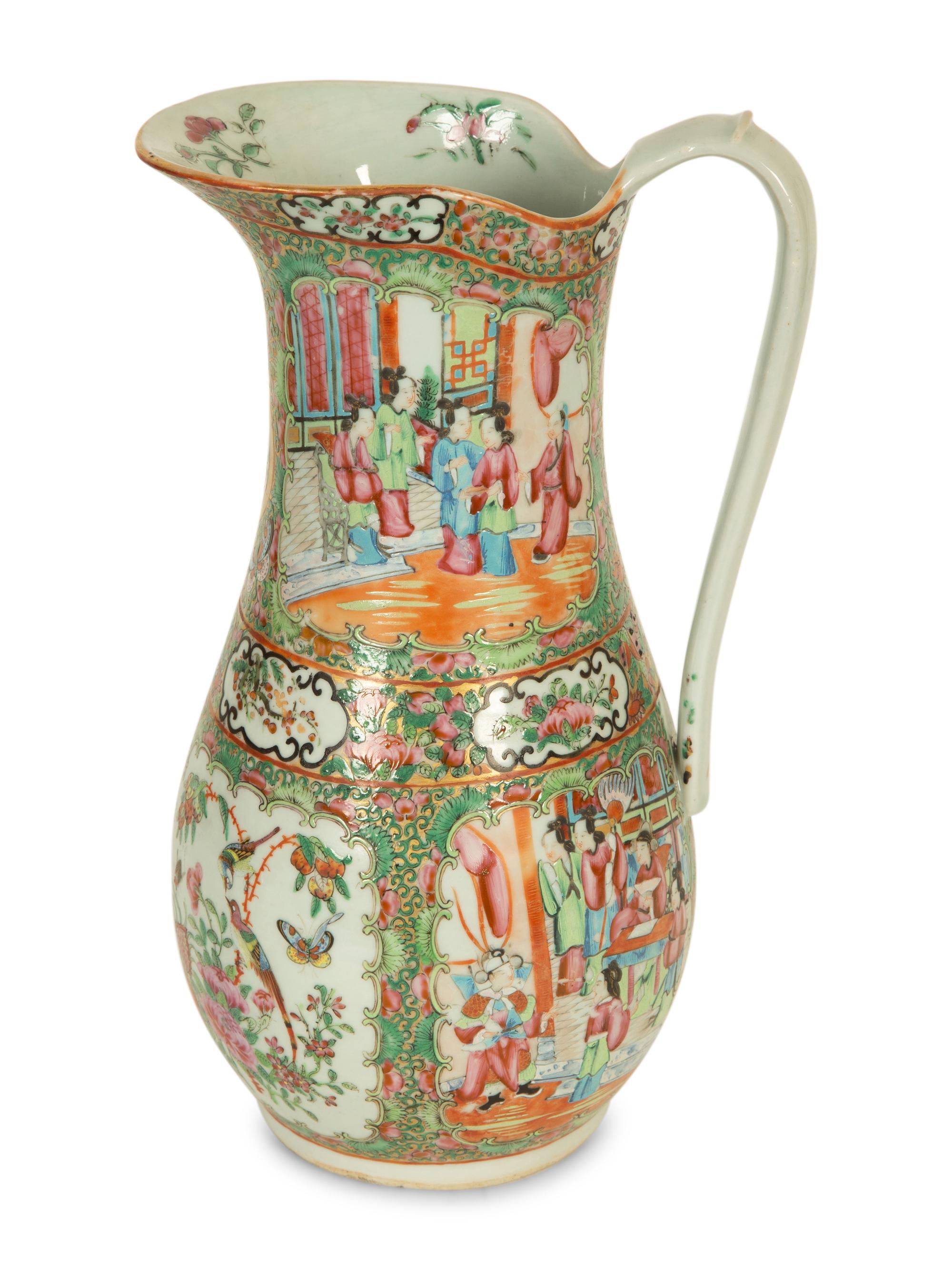 A Chinese Rose Medallion Porcelain Pitcher
