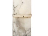 A Neoclassical White and Gray Marble Pedestal