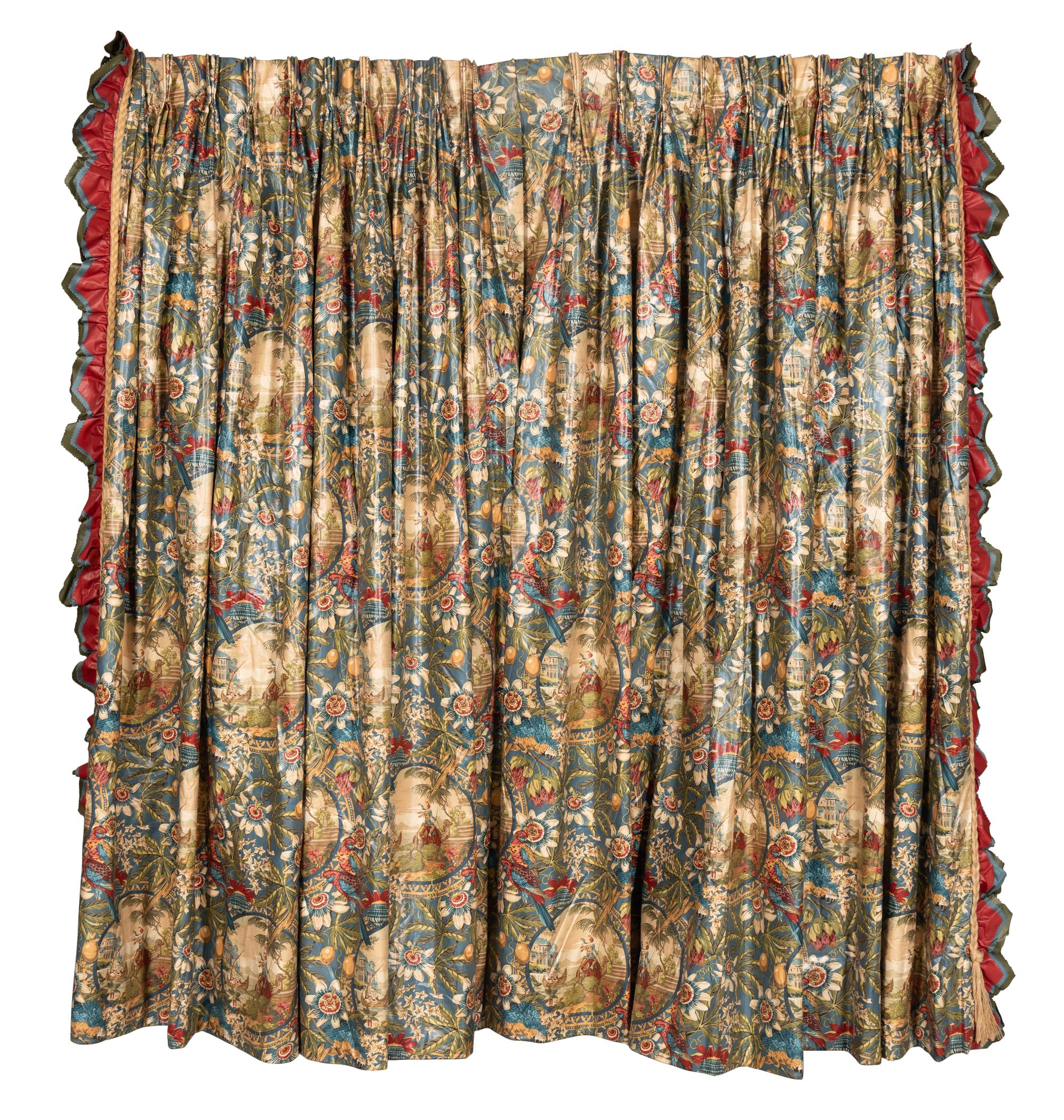 Two Pairs of Chintz Curtains