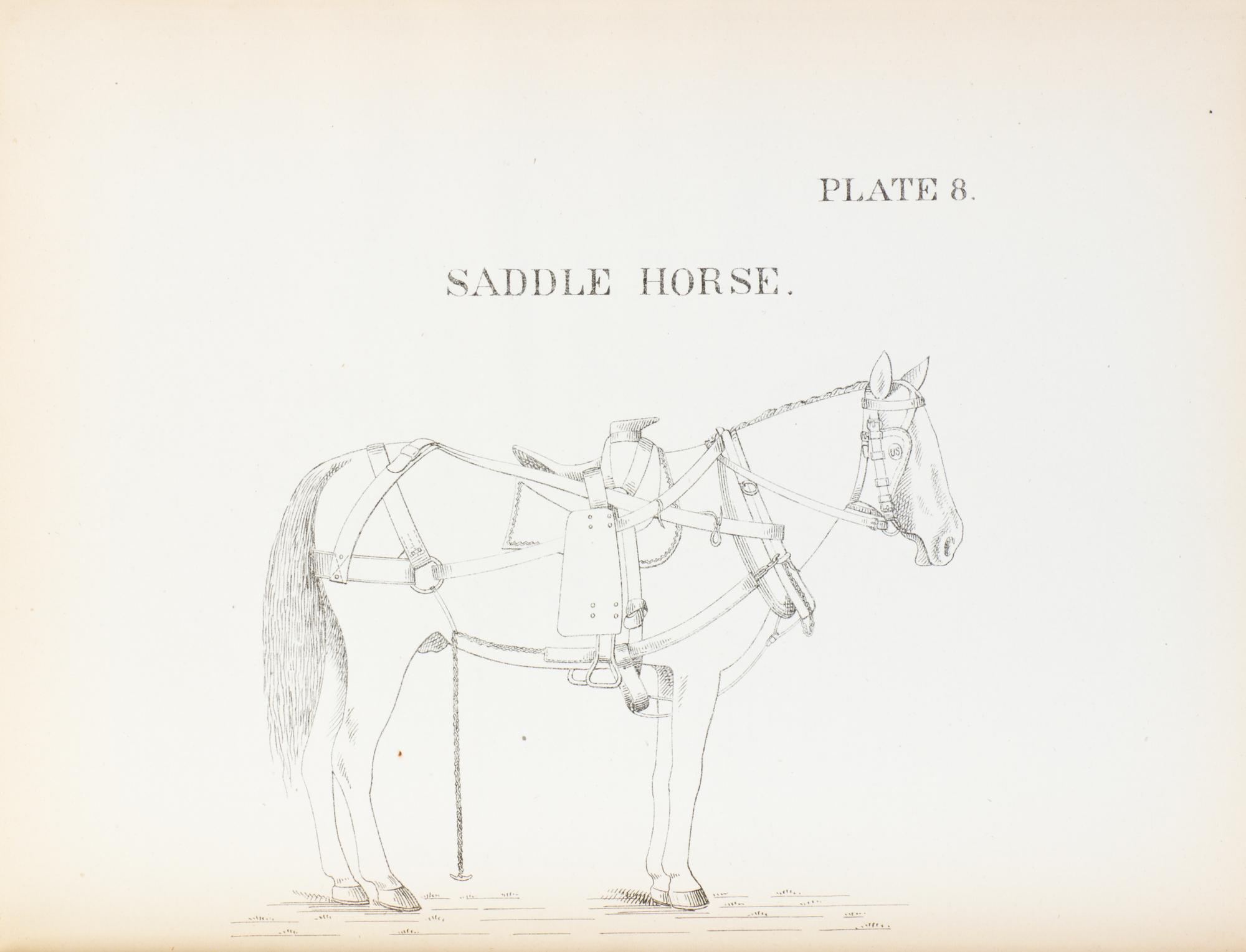 (US ARMY) U.S. Army Wagon Harness, (Horse and Mule.) Washington, 1877. With 30 plates.