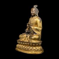 A Large Mongolian Parcel Gilt and Repoussé Figure of a Bodhisattva, Qing Dynasty 清 蒙古銅鎏金大佛