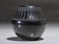 Blackware Pottery Jar, with Light Gunmetal Finish May 1969