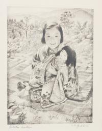 Willy Seiler, (German, 1903-1988), Five works: Japanese Rice Farmer, Rainy Day, Chatterboxes, Famous Beauty, and Little Mother